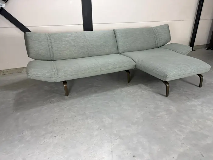 Leolux Devon chaise longue bank, zeegroene stof — Bank (foto 5)